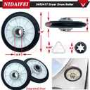 [Upgraded] 4392065 Dryer Repair Kit with 349241T Drum Roller Kit 691366 Idler Pulley 341241 Dryer Belt WPW10359269 and WPW10359270 Dryer Drum Shaft for Whirlpool Kenmore Maytag Dryers