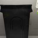 United Solutions Highboy Waste Container with Swing Lid, 23 Gallon, Space Saving Slim Profile and Simple Bag Removal, Handles for Easy Carrying, Indoor/Outdoor Use, Plastic, Black, 1-Pack.