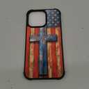 for iPhone 15 Pro Max Case | Classic Slim Cover Design | Wood Grain American Flag Cross