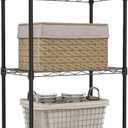 IZEUK 3 Tier Metal Wire Shelving Rack Storage Shelves for Kitchen, Bedroom, Living Room or Laundry Room, Black, 17.7" W x 11.8" D x 28.8" H