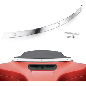 Amazicha Polished Chrome Windshield Trim Stainless Windscreen Trim Batwing Motorcycle Windshield Trim Fit for Harley Davidson Touring Street Glide Electra Glide Ultra Limited Tri Glide 2014-2024 (23.25inch)