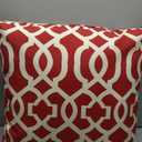 Pillow Perfect Trellis Indoor/Outdoor Accent Throw Pillow Plush Fill, Weather, and Fade Resistant, Floor - 25" x 25", Red New Geo