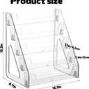 5 Tier Acrylic Card Display Stand(Tall Height), Clear Display Shelf Desktop for Trading Cards, Sports Cards, Greeting Card, Stickers & Brochures, Easy Clip-On Design
