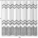 Printed Shower Curtain Set: Hand-Drawn Chevron Modern Geometric Shower Curtain, Zigzag Pattern Waterproof Fabric, Bohemian Bathtub Bathroom Decorations Home Dcor with Hooks, 72" x 72"