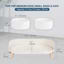 Elevated Ceramic Dog Bowl Set - Double Dog Feeding Bowls with Stand Splash Proof - Raised Dishes for Food and Water - Ideal for Small to Medium Dogs - 2 x 850 ml - 28.74 oz - White