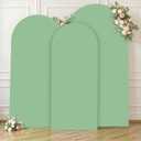 Sage Green Arch Cover 3 Set - 6.6FT, 7.2FT, 8FT Sage Green Arch Backdrop Cover Spandex Wedding Arch Stand Covers for Baby Shower Birthday Party Wedding Bridal Shower Photo Background Decorations