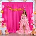 10ft x 10ft Hot Pink Backdrop Curtain for Parties Fuchsia Wrinkle Free Backdrop Drapes Panels for Baby Shower Birthday Photo Photography Polyester Fabric Background Decoration