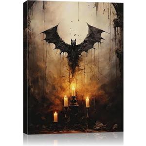 AbcCustomize Halloween Canvas Wall Art, Gothic Dark Academia Wall Decor, 16"L x 24"W