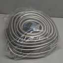 Metal Garden Hose 100FT, Stainless Steel Water Hose with 10 Function Nozzle, Solid Brass Fittings, Lightweight, Kink-Free & Dog Chew Proof for Lawn, Yard, RV, Car Wash, 550PSI