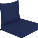 downluxe Outdoor Chair Cushions 24x24 with Removable Cover, Waterproof Patio Furniture Cushions, Deep Seat Cushions for Outdoor Furniture with Backrest for Sofa, Couch and Patio Chairs, Navy