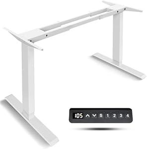 Dual Motor Standing Desk Frame- Height Adjustable Electric Desk Legs, Heavy Duty Sit to Stand Up Desk Base, 4 Memory Settings Controller for Adjustable DIY Desktop, Over 300 lbs Load Capacity 