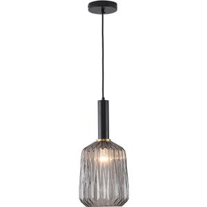 Pendant Light Fixture Grey Glass Pendant Lighting 7.87" Modern Hanging Lights for Kitchen Island Dining Room Bedroom (Gray)