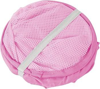 Mesh Pop Up Laundry Hamper Collapsible Laundry Basket Foldable Dirty Clothes Basket for Home, Travel, Cruise, RV (Pink)