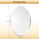 Frameless Wall Oval Bathroom Mirror, 24"x16" Wall Mirror | 15mm Beveled Edge, Tempered Glass, Farmhouse Small Mirror for Over Sink, Bedroom, Entryway (Horizontal or Vertical)