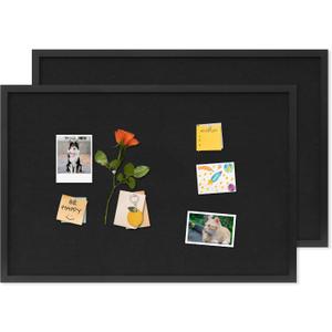 DAHAPYBOO Cork Board with Linen Black 2Pack,Bulletin Board 30"x20"
