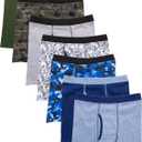 Hanes Boys' and Toddler Underwear, Comfort Flex and ComfortSoft Boxer Briefs, (Large, Assorted - 7 Pack)