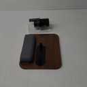 360 Rotating Wood Car Tray & Desk for Laptop - Steering Wheel Cup Holder Table, Car Accessories for Women & Men, Compatible with Tesla Model Y/3/S, Ford F150/Explorer/Maverick & Most Vehicles (Square Floating Table + Gap Storage (Walnut Color))