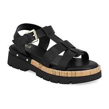 Mia Girl Seela Womens Ankle Strap Footbed Sandals, Color: Black - Size 7