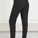 Bamans Womens Dress Pants Work Business Skinny Leg Pants Office High Waisted Slacks Slim Fit Casual Trousers (Black, L)