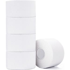 ADMITRY Athletic Tape,5 Pack White Sports Tape,Very Strong No Sticky Residue Wrist Ankle Tape for Gymnastics Boxing Lacrosse Climbing Hockey Bat