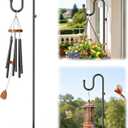 74" Shepherds Hook Stand, Adjustable Wind Chime Stand for Outside, Heavy Duty Free Standing Plant Hanger Pole for Bird Feeders, Lanterns, Wreaths & Hanging Plants, Indoor Outdoor, Holds Up to 20 LBS