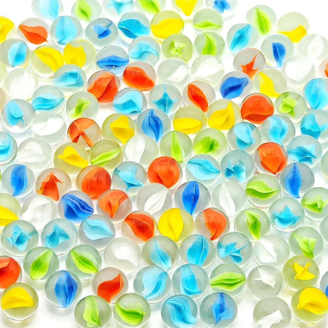 1000 PCS Marbles Bulk, 0.63 Inch Cat Eye Marbles with 6 Colors for DIY Home Decoration Gift Chinese Checkers Game Retro Game