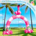 12FT Pink Flamingo Inflatable Arch,Giant Blow-Up Flamingo Outdoor Decor with Built-in 6 LED Lights and 1Blower for Summer Yard Garden Birthday Luau Beach Party Take Photos