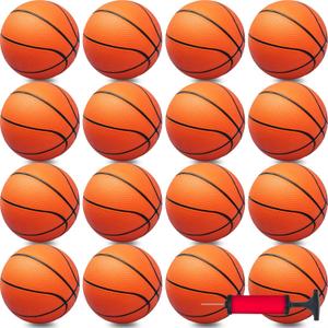 30Pcs 7" Inch Mini Basketball Balls Bulk Small Basketball Set with Pump, PVC Small Basketball for Over The Door Basketball Hoop Games Party Favors Indoor Outdoor Play Adults Kids Pool Beach Basketball (Orange)