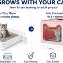 Cat Litter Box with Litter Mat and Scoop(Pink)
