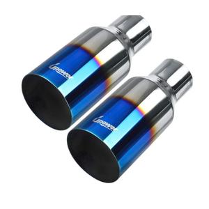 Upower Blue Burnt Exhaust Tip 2.5" Inlet 4" Outlet 9" Long 2 1/2" to 4" Exhaust Tailpipe Weld on Single Layer Straight Cut 304 Stainless Steel (2PCS)