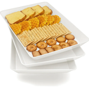 Serving Tray Platter, 3 Pcs Food Tray for Veggie Fruit Snack Dessert Cookie Cheese, Food Trays for Party Supplies Display, Plastic Platters for Serving Food, Large White Trays, BPA Free