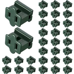 SPT-2 Christmas Light Slip Plug Vampire Plug Slide Plug Inline Zip Plug Holiday Plug Adapter for Valentine's Day Christmas Lights Design, Tail Plug (30, Green)