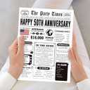 7 x Happy 50th Anniversary Card Gifts for Women Men, Jumbo 50th Wedding Anniversary Cards Gift for Husband Wife, Retro 50 Year Old Anniversary Decoration for Couple