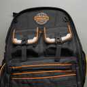 Tool Backpack Heavy Duty  LOKASS Tool Backpack with Molded Base, 1680D Tool Organizer with Laptop Compartment & Combination Lock, Water-Resistant Electrician & HVAC Tool Bag, Stands Upright (Black)