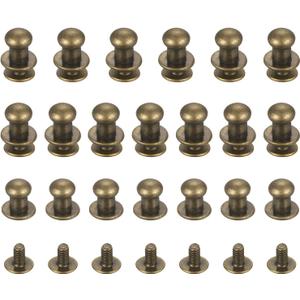 TIXIPEM 6mm Ball Head Stud Rivets Screw Back [20Pcs] - Metal Round Head Button Nipple Rivet Use for Bag & Belt & Handbag & Leather Craft & DIY Decoration - [Copper]