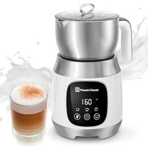 Maestri House Milk Frother, Variable Temp and Froth Thickness DualFro 600 Milk Frother Steamer, 21OZ Smart Touch Control Milk Warmer, Dishwasher Safe, Memory Function for Latte&Hot Chocolate (White): Home & Kitchen