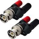 onelinkmore BNC Male Plug to 2X 4mm Dual Banana Female Jack Socket Binding Post RF Coax Coaxial Splitter Connector BNC Banana Adapter for HF Radio Antennas Oscilloscope DVM Pack of 2