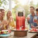3 Gallon Glass Beverage Dispenser & Spigot Large Drink Dispenser for Parties, Juice, Water, Iced Tea, Sangria, Punch, Cocktails
