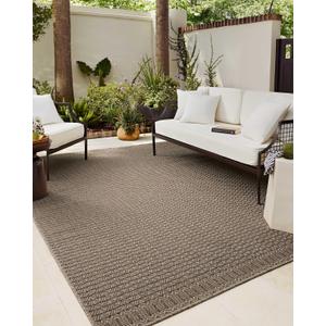 Loloi Chris Loves Julia Providence Collection PRC-05 Natural/Graphite 7'-6" x 10', .12" Pile Height, Indoor/Outdoor Area Rug