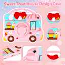 VOFUOE for Samsung Galaxy Tab A11 Plus Case 2025, Galaxy Tab A9 Plus Case 2023 11 Inch for Kids Girls Dessert House Design with Shoulder Straps 360 Rotating Stand Soft Silicone Tablet Cover- Pink