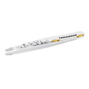 Tweezerman Exclusive 40th Birthday Slant Tweezer - Hair Removal Tweezers, Stainless Steel, Silver