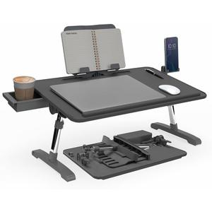 Limitless TotalDesk Portable Modern Workstation and Lap Desk with Adjustable Height & Tilt (Charcoal), 23 inches x 14.5 inches x 13.25 inches