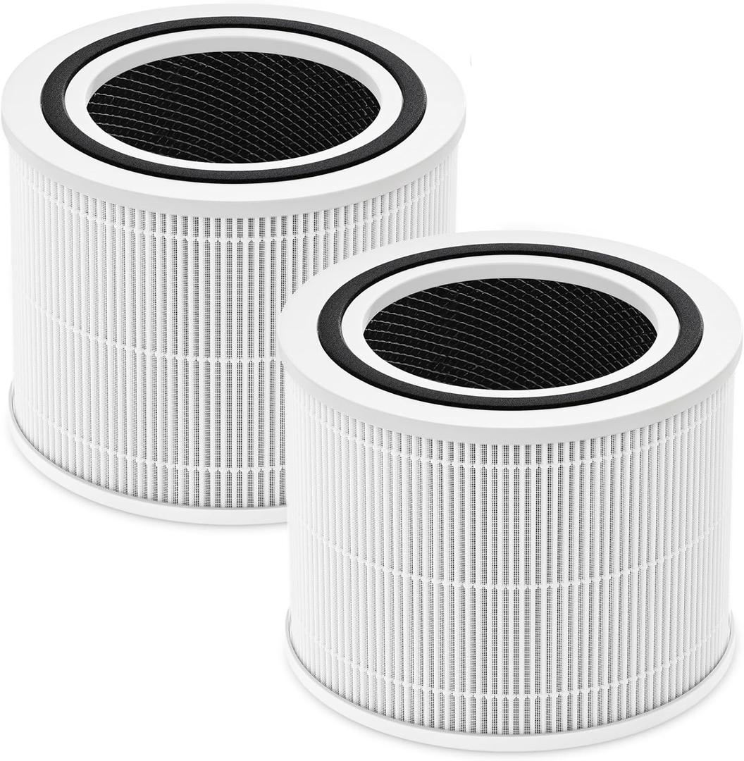 Core 300 Replacement Filter for LEVOIT Core 300 Core300-P Core 300S Core 300S/ P VortexAir Air Purifier, Core 300-RF, 3-in-1 H13 Grate True HEPA Activated Carbon, 2 Pack, White, Core 300-P