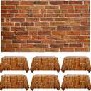 Chuangdi Brick Stone Wall Stone Wall Scene Setter Brick Sheet Wallpaper Curtains Door Removable Tablecloth Photo for Halloween Christmas Party and Home Decor(Retro Red,6 Pcs)