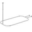 Shower Curtain Rod Hoop Square Shape Bathroom Heavy Duty No Rust Oval Shower Rod 58.3"x24" for Clawfoot Tub,for Free Standing Tubs Chrome