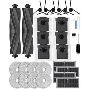 Yivy Replacement Parts for Dreame X40 Ultra/ L40 Ultra /X40 Master/Mova P50 Pro Ultra/Mova P10 Pro Ultra Vacuum Cleaner,Accessories: 2 Main Brushes, 4 Carbon HEPA Filters,6 Carbon Dust Bags 29 PCS