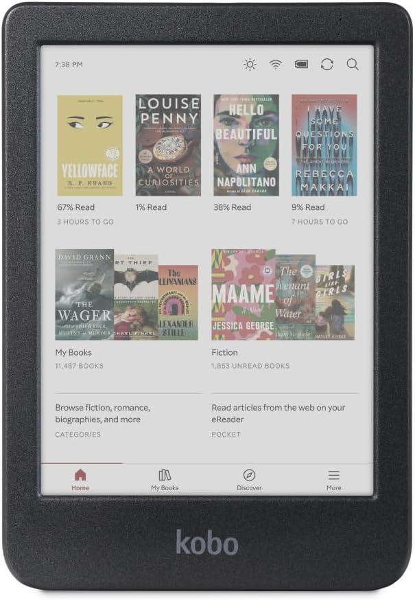 Kobo Clara Colour | Colour eReader | 6 Glare-Free Colour E Ink Kaleido 3 Display | Dark Mode Option | Waterproof | Audiobooks | 16GB of Storage | Black