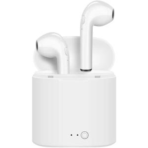 Wireless Bluetooth 5.0 Earbuds, White, in-Ear Headphones with Noise Cancellation, Built-in Mic, LED Charging Case, Touch Controls, Universal Device Compatibility, 5-6 Hours Playtime