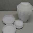 40Pack 4/5/6/7 inch Plastic Clear Nursery Pots with Saucer, 4 Sizes Garden Pots Plant Pots with Drainage Holes for Flower,Herb,Succulent,Plants, 100 pcs Plant Labels,5 Set for Indoor Outdoor