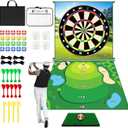 Golf Game Golf Chipping Game: Double Sided Golf Games for Kids Adults, Indoor/Outdoor Golf Games Practice Hitting Mat with 20 Sticky Balls & 10 Darts, Christmas Ideal Gifts for Men Boys Girls (Plus70" x 70")